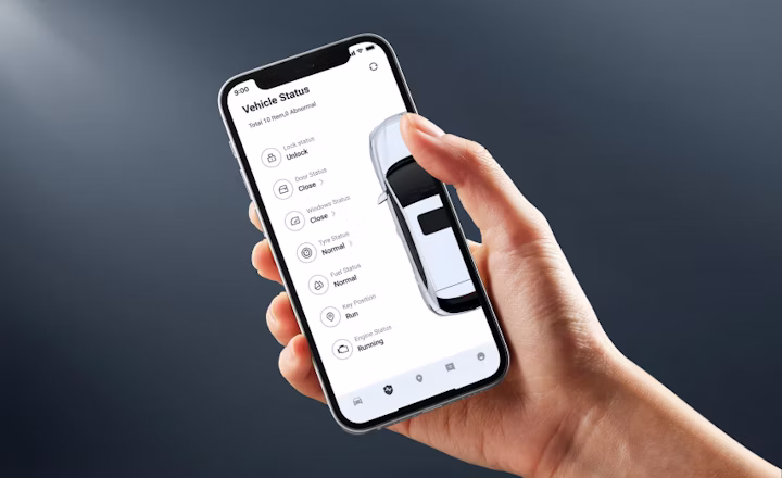 mg ismart vehicle status screen